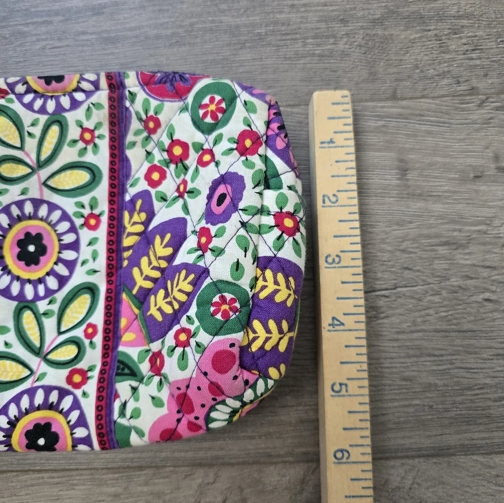 Vera Bradley Zipper Cosmetic Bag Floral Colorful Travel Vacation Beach Pool
